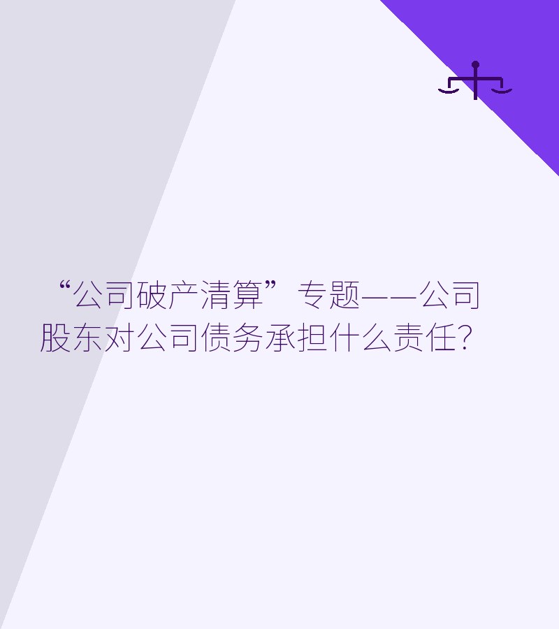 “公司破产清算”专题——公司股东对公司债务承担什么责任？