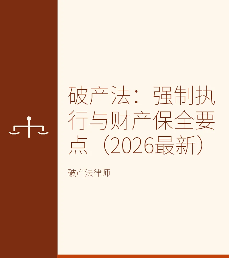 破产法：强制执行与财产保全要点（2026最新）